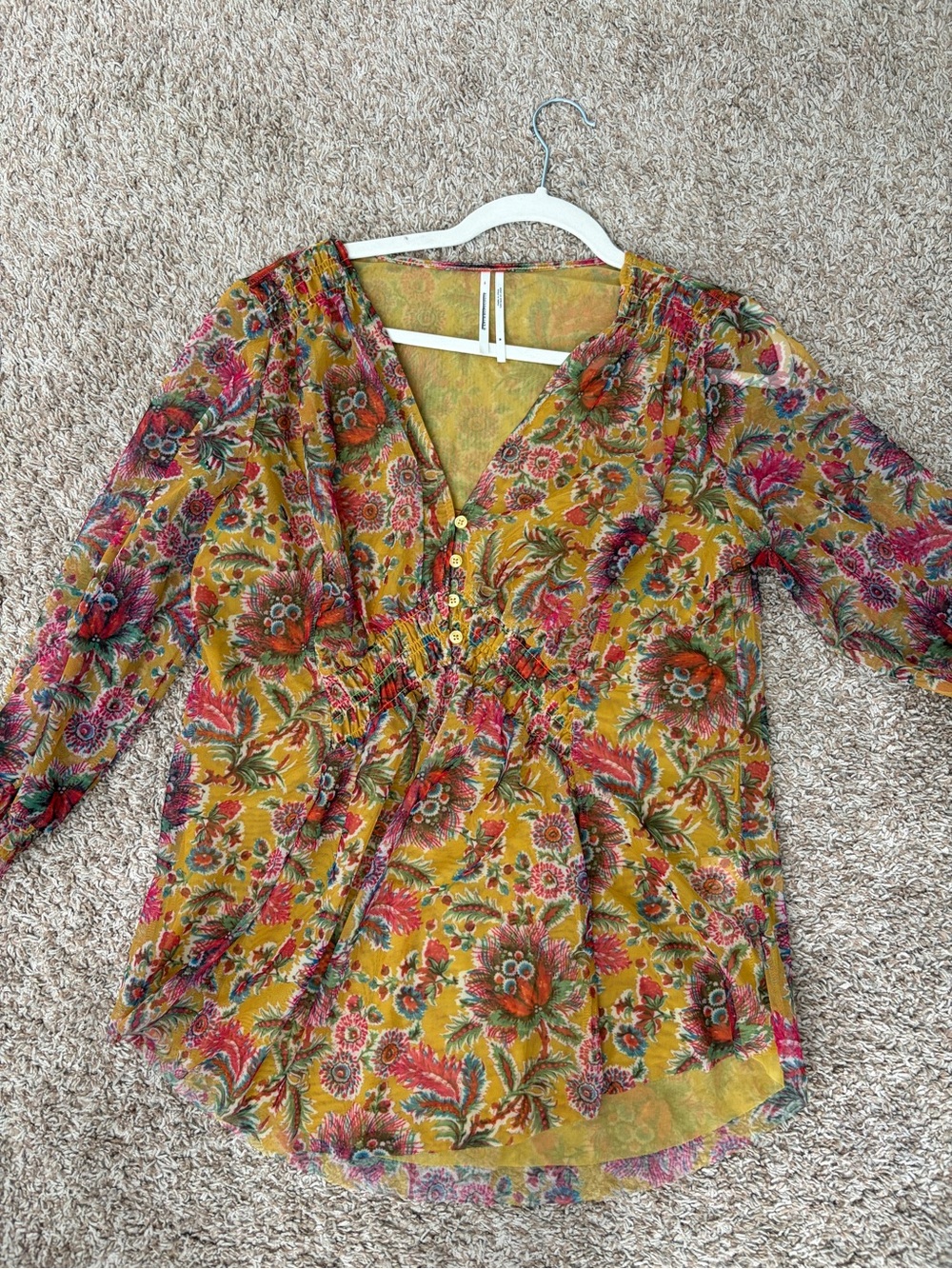 Anthropologie chiffon floral top - Picture 2 of 4